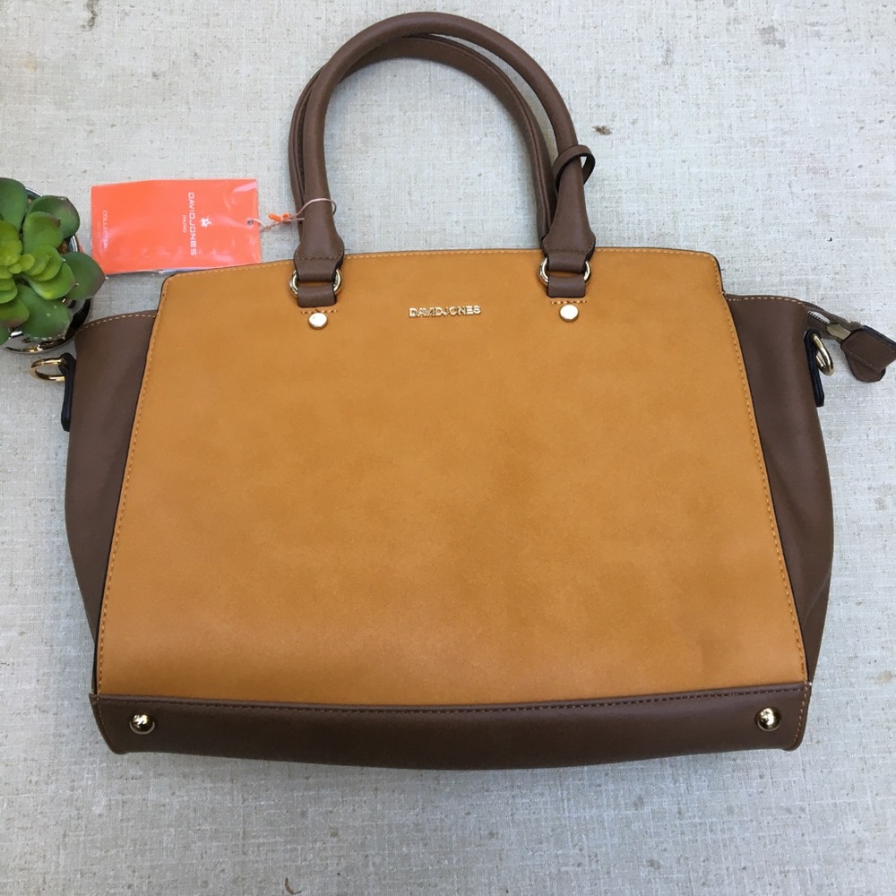 David Jones women purse shoulder bag brown yellow